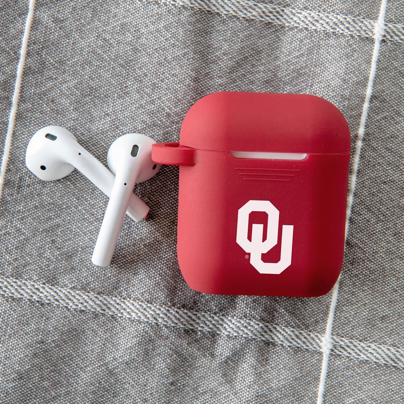 AFFINITY BANDS Oklahoma Sooners Silicone Case Cover Compatible with Apple AirPods Gen 1 & 2 (Crimson) - Image 2
